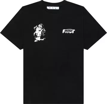 Футболка Off-White Kiss 21 Short-Sleeve Over Tee 'Black/White', черный