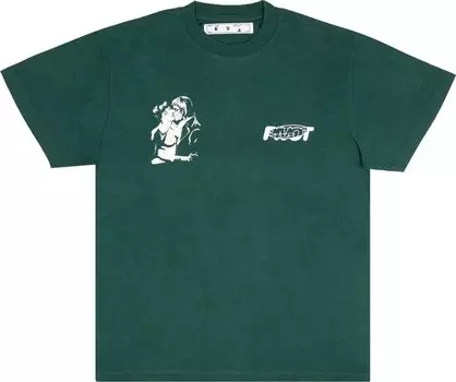 Футболка Off-White Kiss 21 Short-Sleeve Over Tee 'Green/White', зеленый