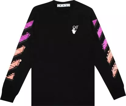 Футболка Off-White Marker Long-Sleeve Tee 'Black/Fuchsia', черный