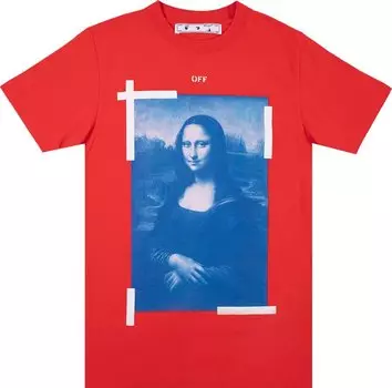 Футболка Off-White Monalisa Slim Tee 'Firey Red', красный