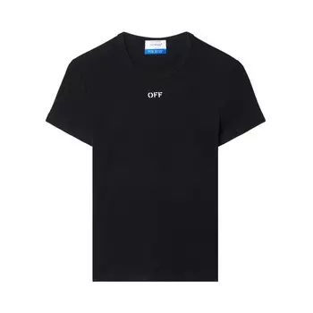 Футболка Off-White Off Stamp Rib Basic Tee, черный/белый