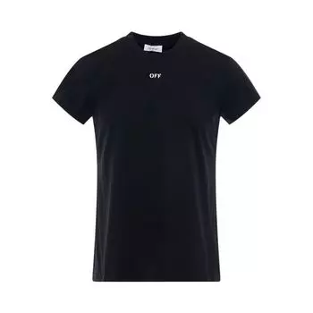 Футболка Off-White Off Stamp Shaped Tee 'Black/White', черный