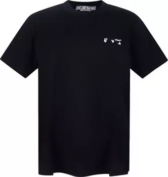 Футболка Off-White OW Logo Slim Short-Sleeve Tee 'Black/White', черный