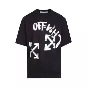 Футболка Off-White Paint Script Over Skate Short-Sleeve Tee 'Black/White', белый