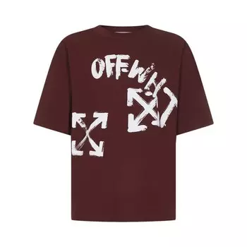 Футболка Off-White Paint Script Over Skate Short-Sleeve Tee 'Barolo/White', белый
