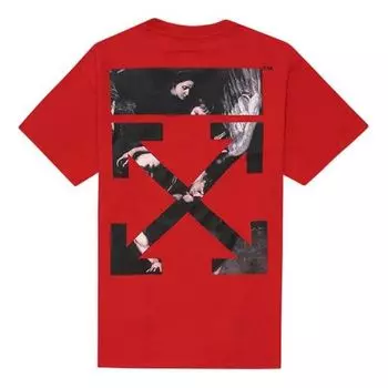 Футболка OFF-WHITE Painting Arrow Printing Short Sleeve Red, красный