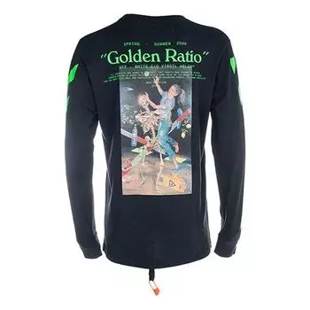 Футболка OFF-WHITE Printing Round Neck Long Sleeves Version Black, черный