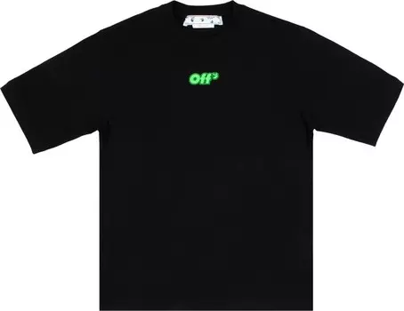 Футболка Off-White Rave Flyer Skate Short-Sleeve Tee 'Black/Green Fluo', черный