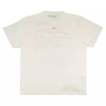 Футболка Off-White с трафаретным логотипом Белый/Красный