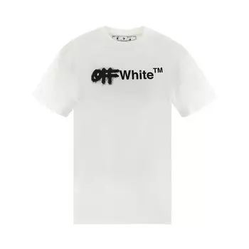 Футболка Off-White Spray Helvetica Over Skate Short-Sleeve Tee 'White/Black', белый