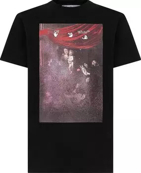 Футболка Off-White Sprayed Caravaggio Short-Sleeve Slim Tee 'Black', черный