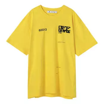 Футболка OFF-WHITE SS21 Tech Marker Logo Round Neck Short Sleeve Ordinary Version Yellow, желтый
