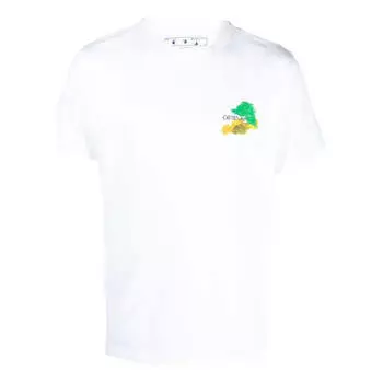 Футболка OFF-WHITE SS23 Brush Arr Over Skate Tee, белый