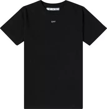 Футболка Off-White Stencil Short-Sleeve Slim Tee 'Black/White', черный