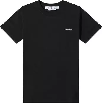 Футболка Off-White Wave Outline Diagonal Slim T-Shirt 'Black/White', черный