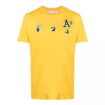 Футболка OFF-WHITE x MBL Oakland Athletics LogoT, желтый