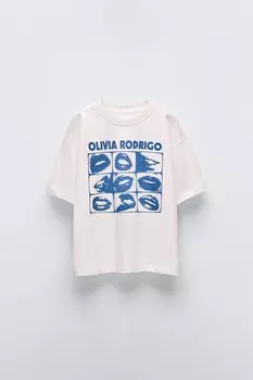 Футболка оливии родриго ZARA, белый