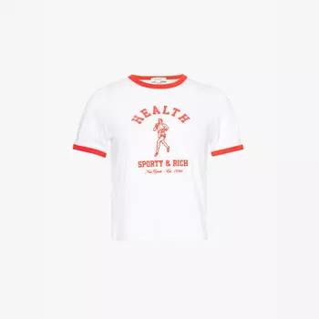 Футболка Oly ny running из хлопкового джерси с контрастной отделкой Sporty & Rich, белый