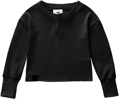 Футболка OMAMImini Long Sleeve Henley, черный