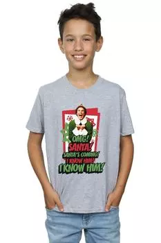 Футболка OMG Санта Elf, серый