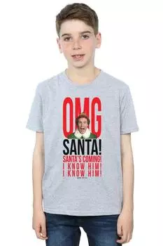 Футболка OMG Санта, я знаю его Elf, серый