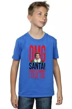 Футболка OMG Санта, я знаю его Elf, синий