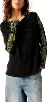 Футболка On The Vine Free People, цвет Black Combo