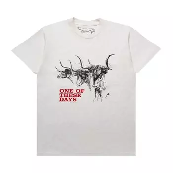Футболка One Of These Days Long Horn Short-Sleeve T-Shirt Bone, белый