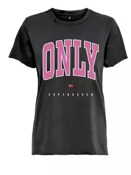Футболка Only ONLLARA LIFE S/S REG TOP CS JRS, черный