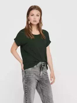 Футболка ONLY "ONLMOSTER S/S O-NECK TOP NOOS JRS", с манжетой на руке, цвет Rosin