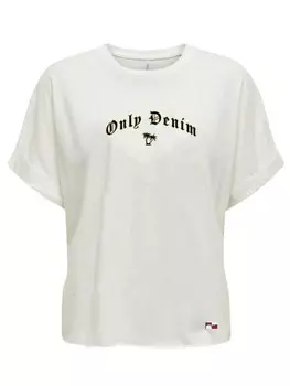 Футболка Only ONLPAMELA S/S FOLD UP TEE CS JRS, белый