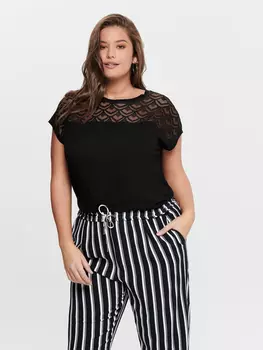 Футболка ONLY Plus Size Top, черный