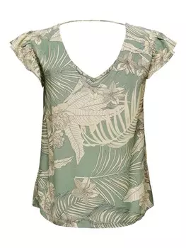 Футболка ONLY Shirt, цвет beige/green