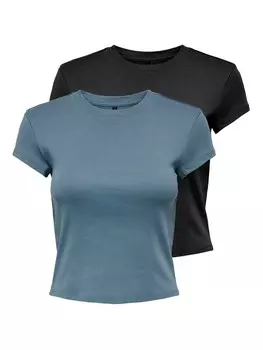 Футболка ONLY Shirt, цвет cyan blue/black