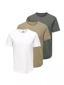 Футболка ONLY & SONS, цвет beige/wei/grau