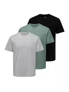 Футболка ONLY & SONS, цвет dunkelgrn/grau/schwarz