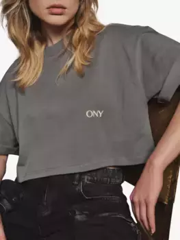 Футболка Ony Cropped Logo, серый
