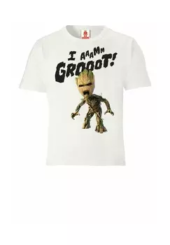 Футболка Organic Kids Marvel — GOTG — I Aaamm Gooot LOGOSHIRT, белый
