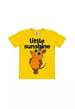 Футболка Organic Kids «Шоу с мышкой» - Mouse I Little Sunshine LOGOSHIRT, цвет Fresh Yellow