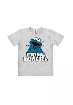 Футболка Organic Kids «Улица Сезам» - Cookie Monster LOGOSHIRT, цвет Grey Melange