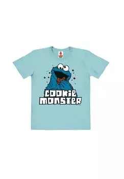 Футболка Organic Kids «Улица Сезам» - Cookie Monster LOGOSHIRT, светло-голубой