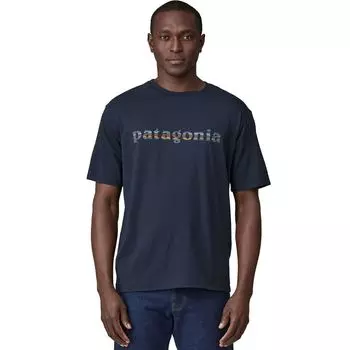 Футболка органическая с логотипом 73 text Patagonia, синий