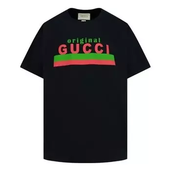 Футболка original print oversize t-shirt 'black' Gucci, черный