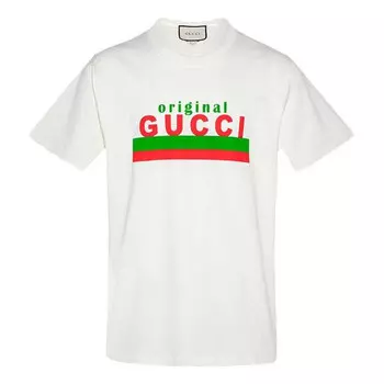 Футболка original print oversize t-shirt 'white' Gucci, белый