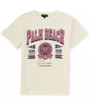 Футболка Originality Big Girls 7–16 с короткими рукавами Palm Beach OS, слоновая кость