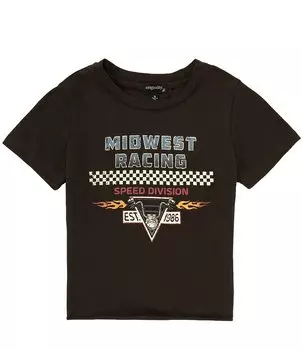 Футболка Originality Big Girls 7–16 с короткими рукавами Midwest Racing Racing, черный