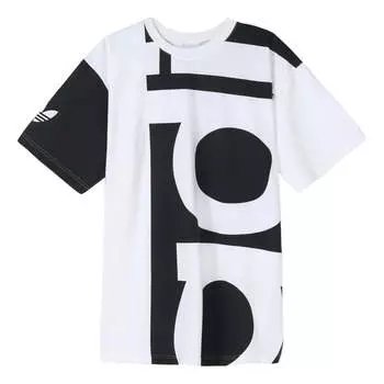 Футболка originals big adi tee printing short sleeve white Adidas, черный