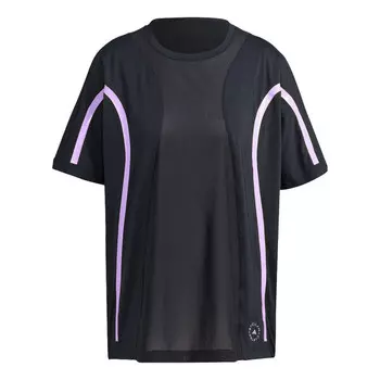 Футболка от stella mccartney truepace running свободная футболка с коротким рукавом Adidas, черный