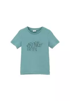 Футболка, отделка в рубчик, хлопок, детская s.Oliver, цвет Blue Green
