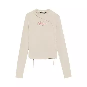 Футболка Ottolinger Deconstructed Fitted Long-Sleeve T-Shirt Beige, желто-коричневый